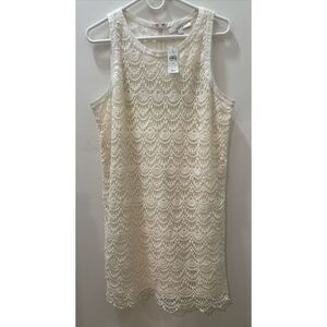 Ann Taylor Loft - Ivory Color - Size 14 Scallop Lace Dress- NWT Retail $98